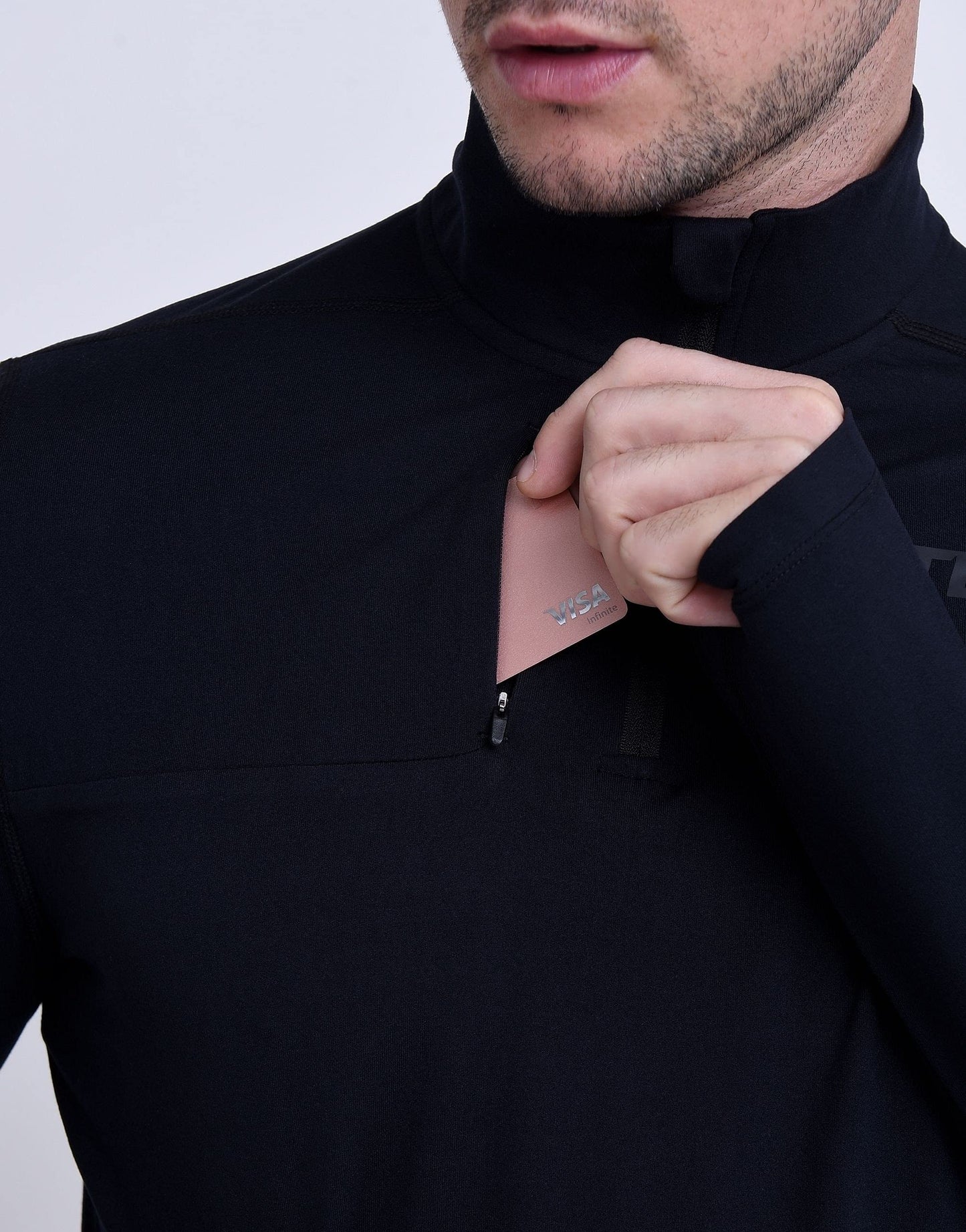TCA Maglia Termica Uomo Fusion PRO - Sottogiacca Moto con Maniche Lunghe e Zip - Maglia Termica Tecnica Uomo con Manica Lunga - Abbigliamento Termico Moto e da Corsa - Nero, XL