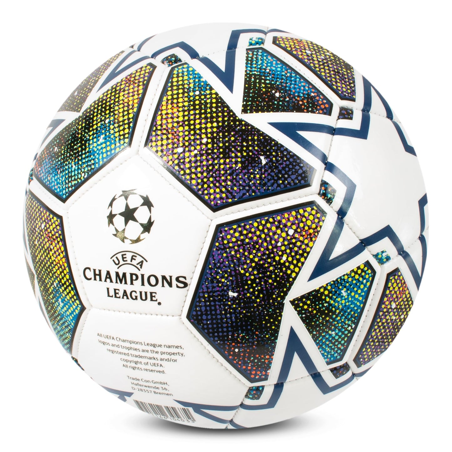 UEFA Champions League - Pallone da calcio, taglia 5, licenza ufficiale, allenamento, partita, merchandising, collezione per bambini e adulti, ottima idea regalo per calcio, bianco/blu/verde