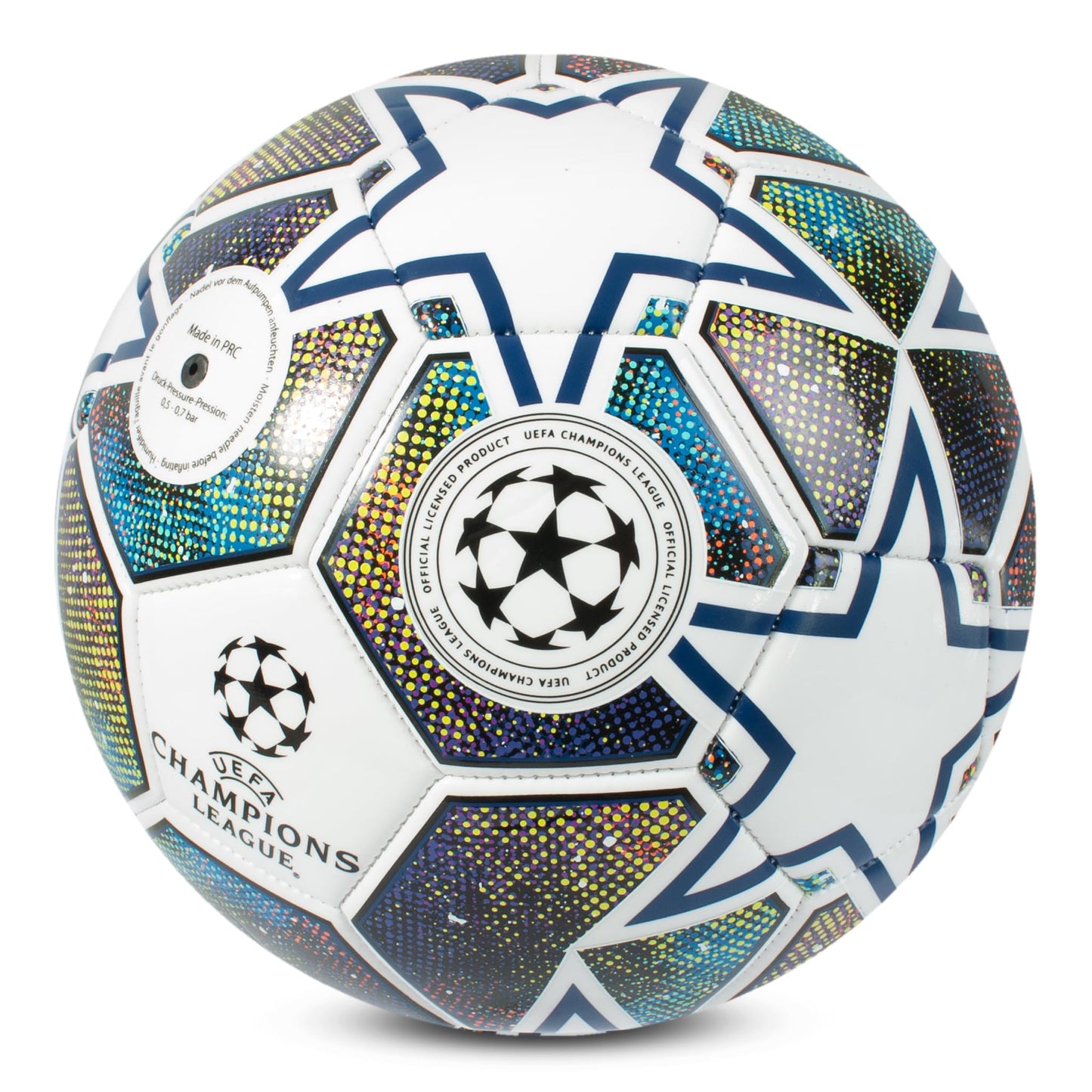 UEFA Champions League - Pallone da calcio, taglia 5, licenza ufficiale, allenamento, partita, merchandising, collezione per bambini e adulti, ottima idea regalo per calcio, bianco/blu/verde