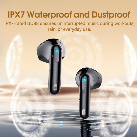2026 Cuffie Bluetooth 5.4, Auricolari Bluetooth 45Ore, Cuffie Wireless In Ear HiFi Stereo cor LED Display, Cuffie Senza Fili Cancellazione Rumore, Cuffiette Sport IP7 Impermeabili, Headphones Nero