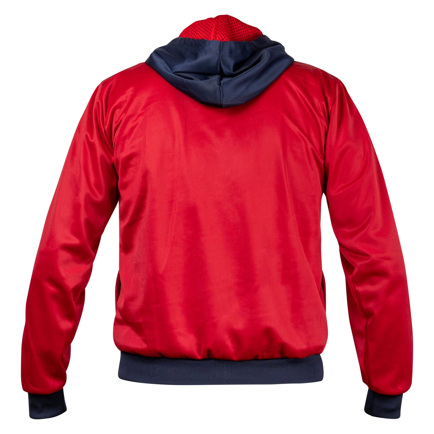 JL Sport Storica giacca sportiva della Germania dell'Est DDR, maglione rosso con cappuccio retro L