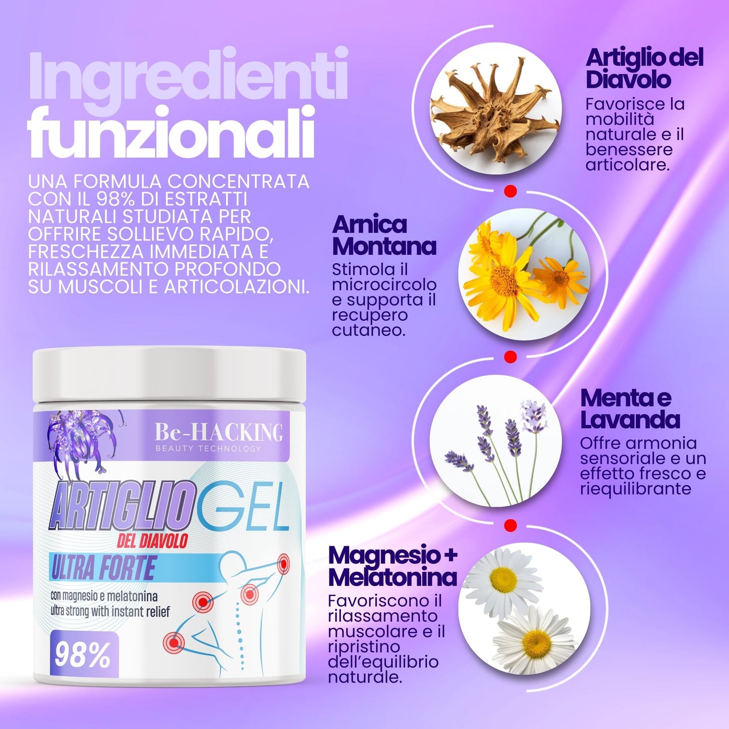 Gel Artiglio Del Diavolo Extra Forte 550ml - Crema per Dolori Articolari e Muscolari - Cervicale Contratture Mal di Schiena con Artiglio Del Diavolo, Magnesio e Melatonina - Ideale per Sportivi