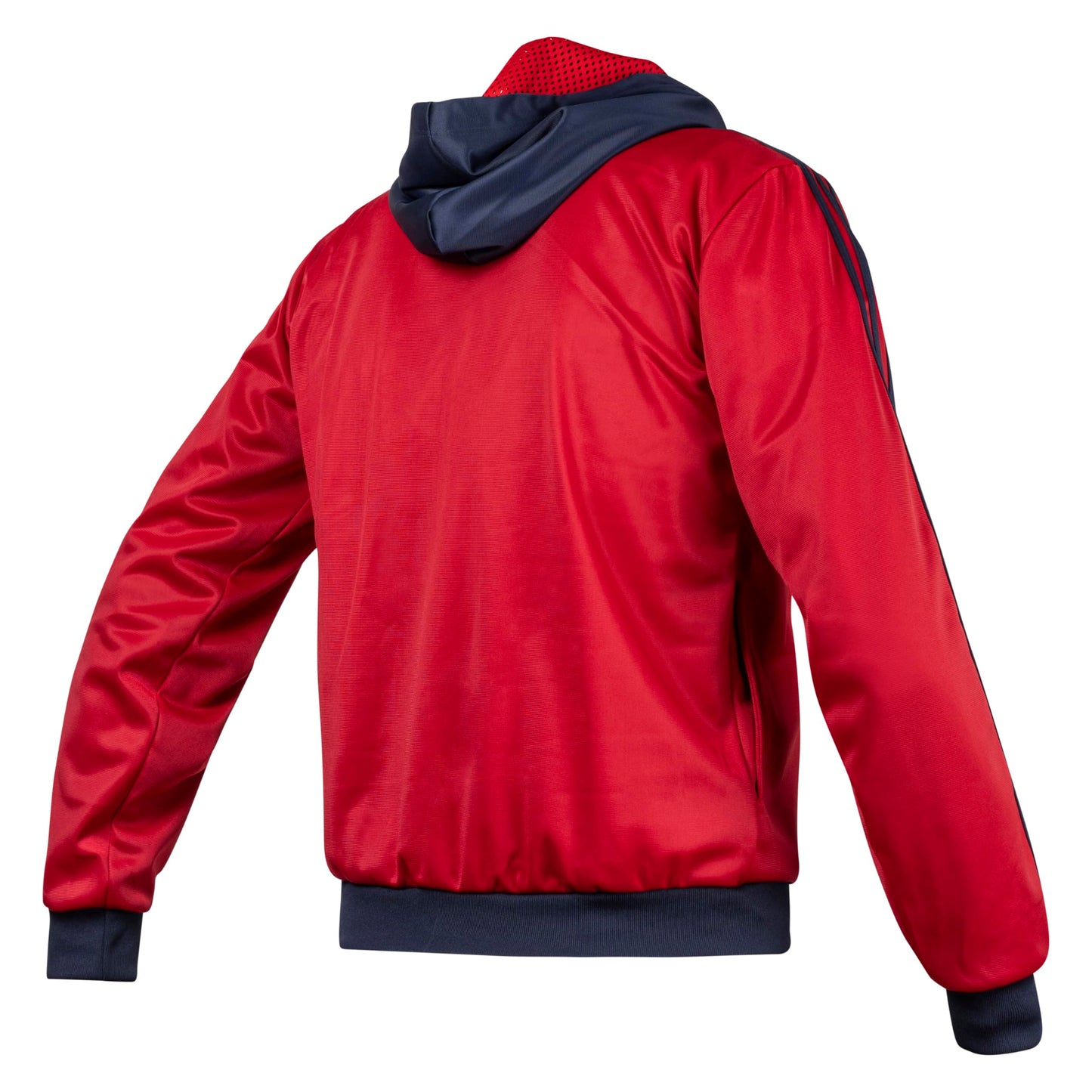 JL Sport Storica giacca sportiva della Germania dell'Est DDR, maglione rosso con cappuccio retro L