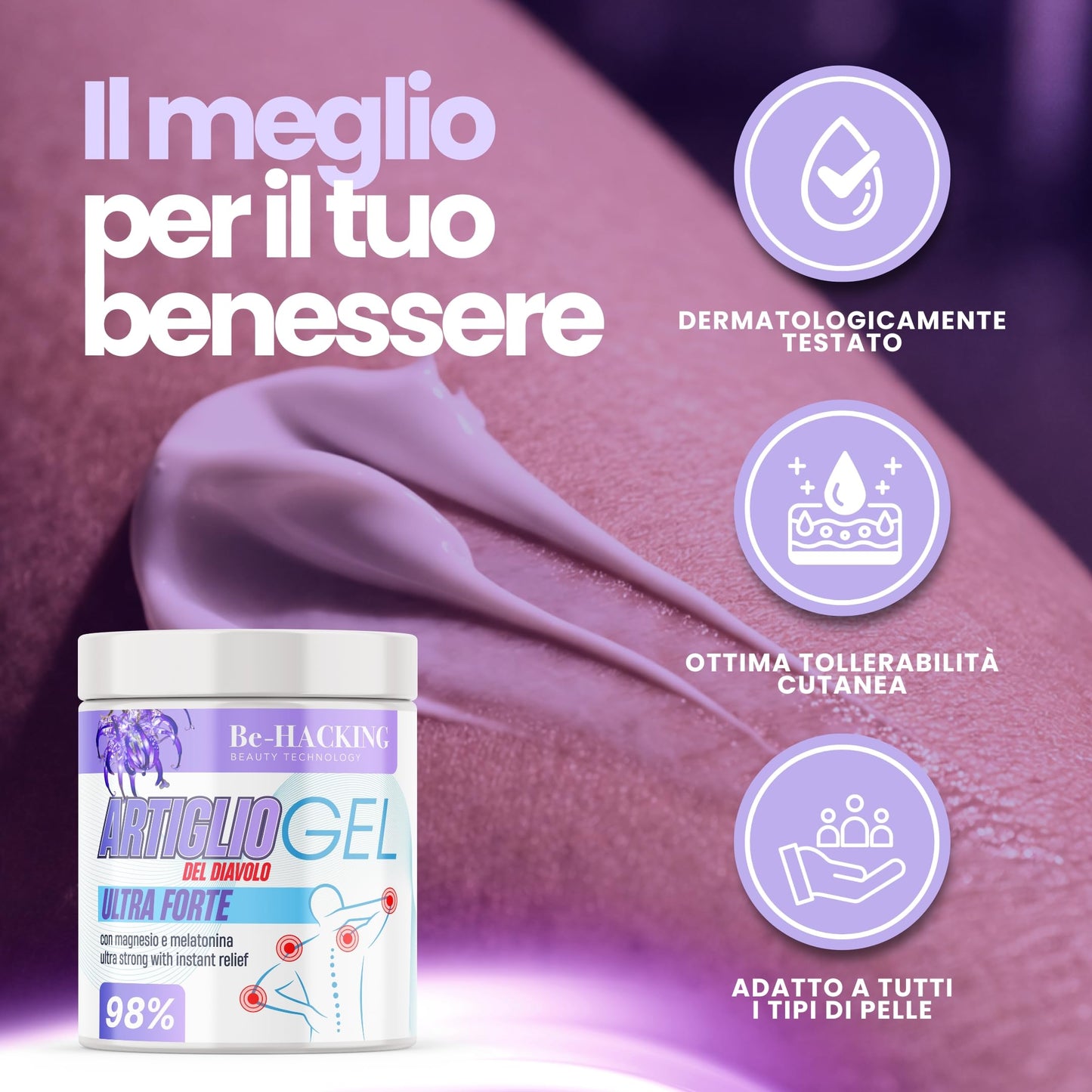 Gel Artiglio Del Diavolo Extra Forte 550ml - Crema per Dolori Articolari e Muscolari - Cervicale Contratture Mal di Schiena con Artiglio Del Diavolo, Magnesio e Melatonina - Ideale per Sportivi