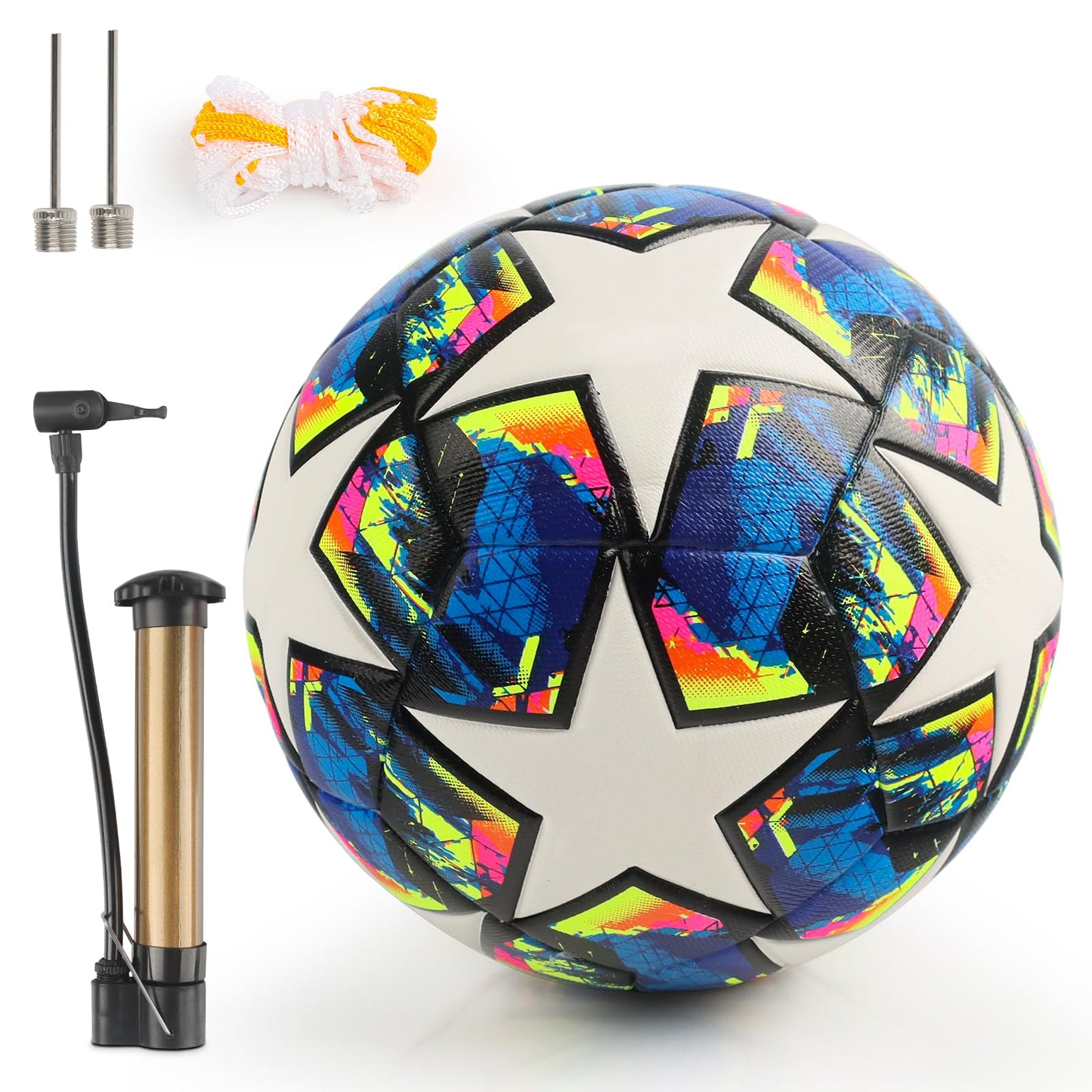 Clvsyh Pallone Da Calcio Champions, Pallone Da Calcio Di Dimensioni 5，Pallone Da Calcio Per Bambini E Adulti Con 1 Pompa Per Palloni, Regalo Di Compleanno Per Il Gioco E L'Allenamento