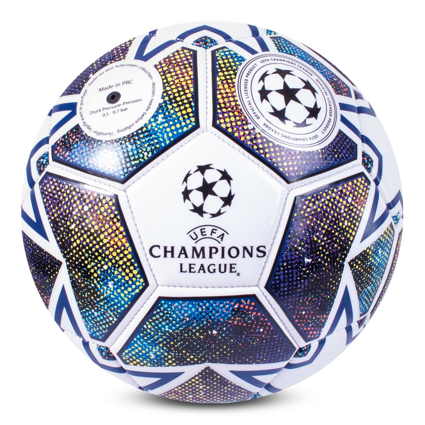 UEFA Champions League - Pallone da calcio, taglia 5, licenza ufficiale, allenamento, partita, merchandising, collezione per bambini e adulti, ottima idea regalo per calcio, bianco/blu/verde