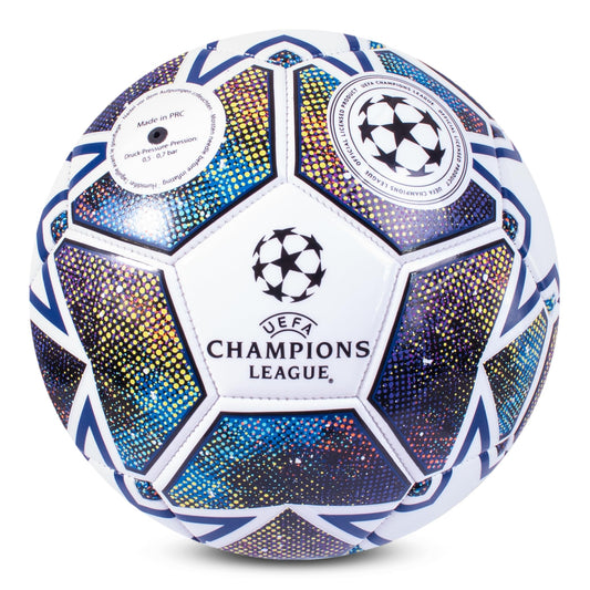 UEFA Champions League - Pallone da calcio, taglia 5, licenza ufficiale, allenamento, partita, merchandising, collezione per bambini e adulti, ottima idea regalo per calcio, bianco/blu/verde