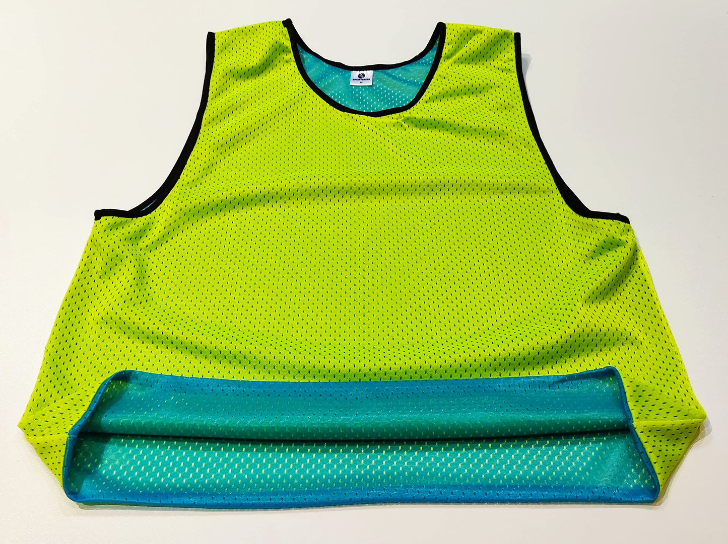 SPORTSBIBS 6X Pettorina bilaterale Double Face Riutilizzabile da Allanamento Bavaglini da Calcio, Basket - Set di 6 Pezzi - Reversible Calcetto Esegui Sport T-Shirt Unisex S M L XL