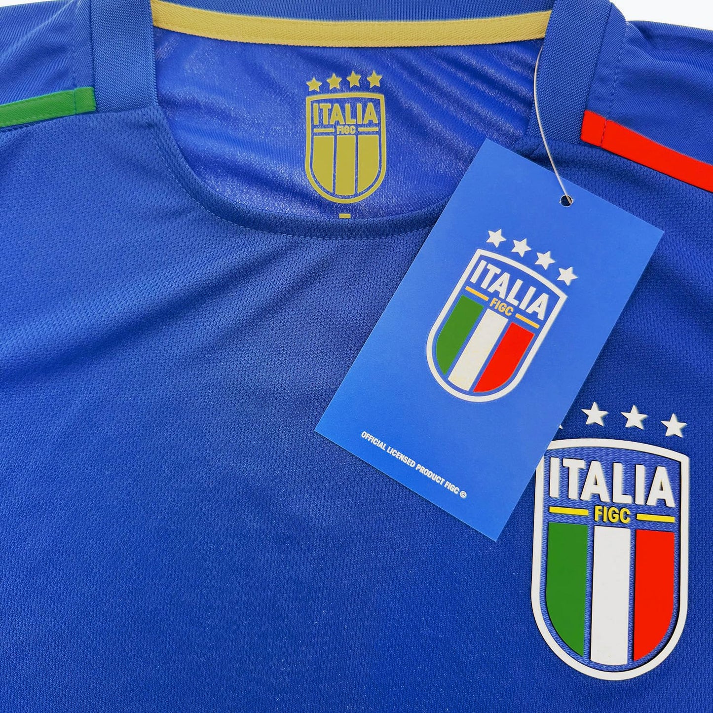 ITALIA FIGC Maglia Calcio Ufficiale. Maglietta Tecnica con vestibilità Regular per Uomo, Ragazzo e Bambino. 8 Anni